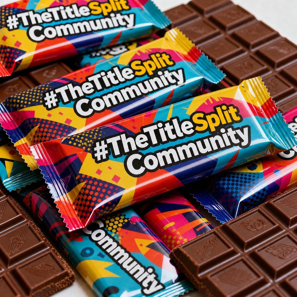 #TheTitleSplitCommunity branded chocolate bars